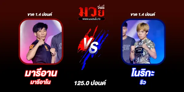 โปรแกรมมวยไทย วันศุกร์ที่ 18 ตุลาคม 2567