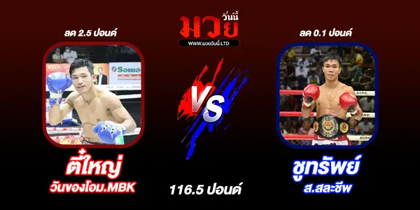 โปรแกรมมวยไทย วันจันทร์ที่ 28 ตุลาคม 2567 