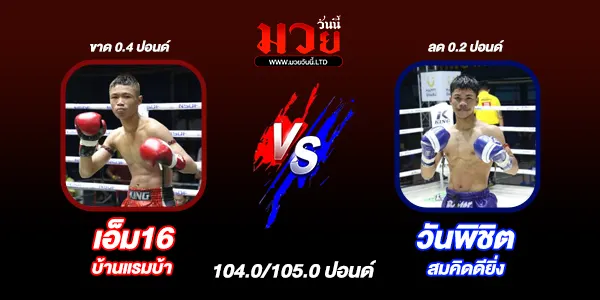 โปรแกรมมวยไทย วันเสาร์ที่ 16 พฤศจิกายน 2567