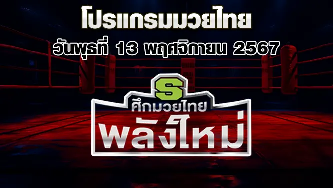 โปรแกรมมวยไทย วันพุธที่ 13 พฤศจิกายน 2567