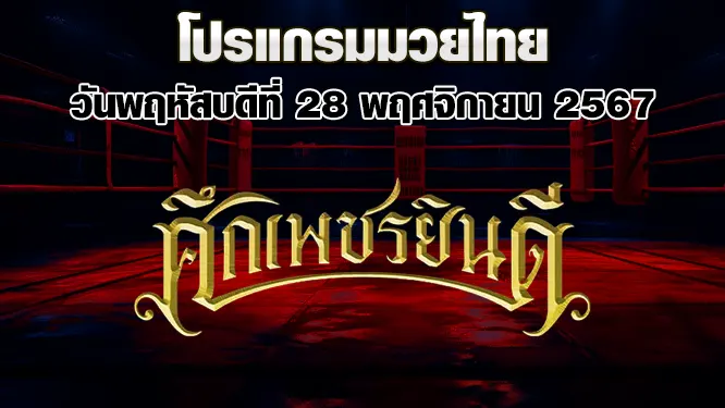 โปรแกรมมวยไทย วันพฤหัสบดีที่ 28 พฤศจิกายน 2567