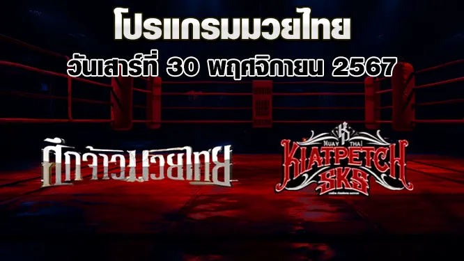 โปรแกรมมวยไทย วันเสาร์ที่ 30 พฤศจิกายน 2567