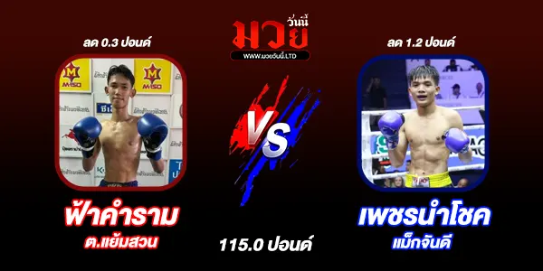 โปรแกรมมวยไทย วันพุธที่ 18 ธันวาคม 2567