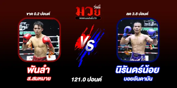 โปรแกรมมวยไทย วันเสาร์ที่ 21 ธันวาคม 2567 