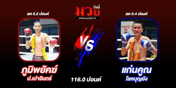 โปรแกรมมวยไทย วันจันทร์ที่ 2 ธันวาคม 2567