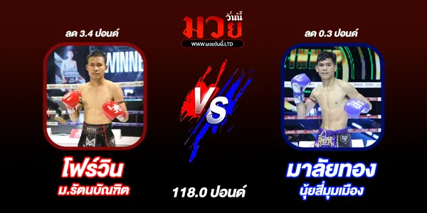 โปรแกรมมวยไทย วันพฤหัสบดีที่ 5 ธันวาคม 2567