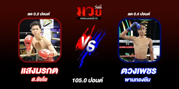 โปรแกรมมวยไทย วันอังคารที่ 8 เมษายน 2568