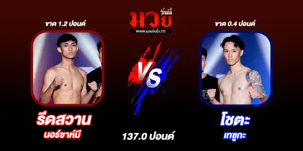 โปรแกรมมวยไทย วันศุกร์ที่ 18 เมษายน 2568