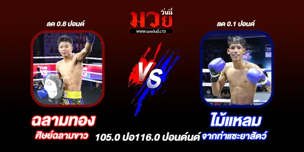 โปรแกรมมวยไทย วันจันทร์ที่ 21 เมษายน 2568