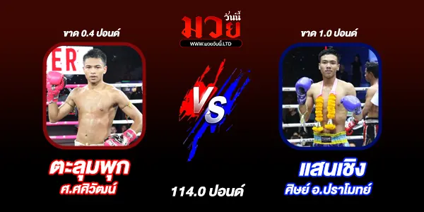 โปรแกรมมวยวันนี้