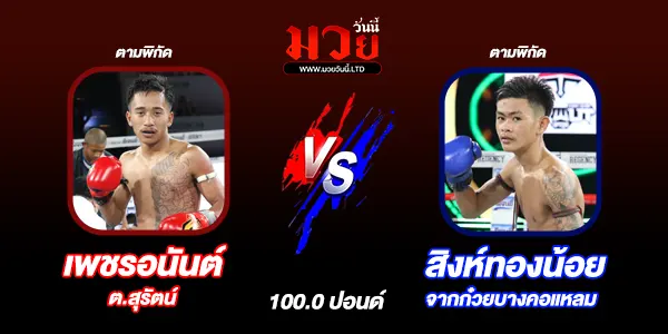 โปรแกรมมวยวันนี้