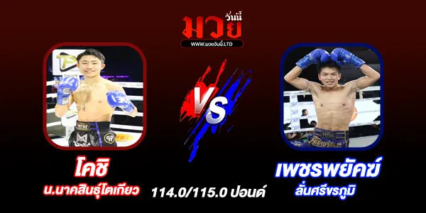 โปรแกรมมวยไทย วันพฤหัสบดีที่ 15 พฤษภาคม 2568 