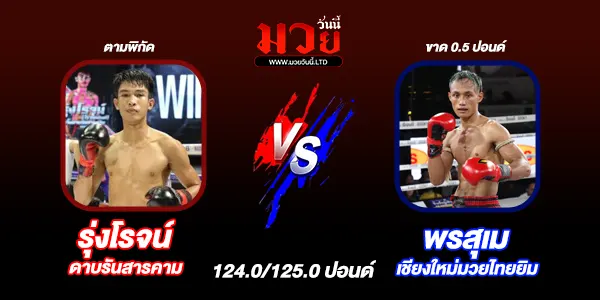 โปรแกรมมวยไทย วันอังคารที่ 6 พฤษภาคม 2568 