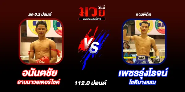 โปรแกรมมวยไทย วันอาทิตย์ที่ 29 มิถุนายน 2568 
