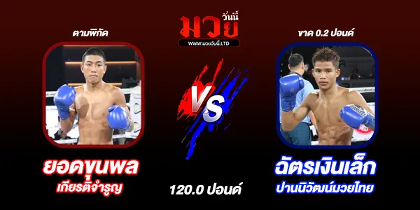 โปรแกรมมวยไทย วันพฤหัสบดีที่ 26 มิถุนายน 2568 