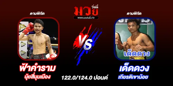 โปรแกรมมวยไทย วันอาทิตย์ที่ 8 มิถุนายน 2568