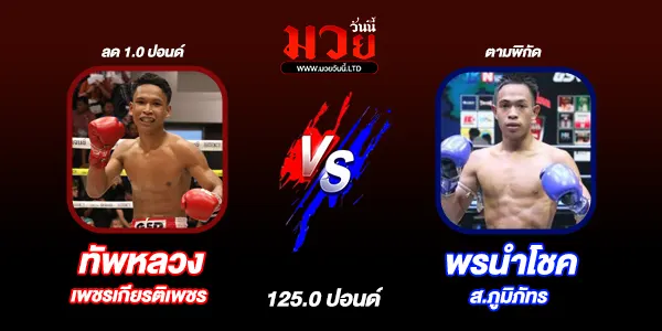 โปรแกรมมวยไทย วันอาทิตย์ที่ 13 กรกฎาคม 2568 