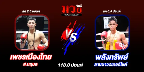 โปรแกรมมวยไทย วันพุธที่ 16 กรกฎาคม 2568 