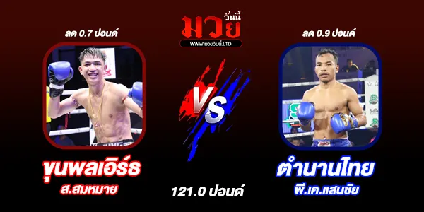 โปรแกรมมวยวันนี้