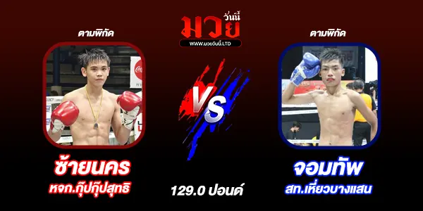 โปรแกรมมวยไทย วันอาทิตย์ที่ 27 กรกฎาคม 2568 