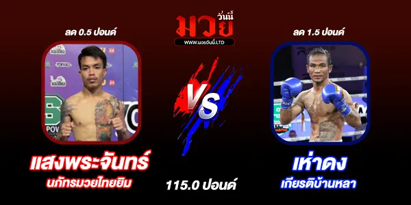 โปรแกรมมวยมวยวันนี้