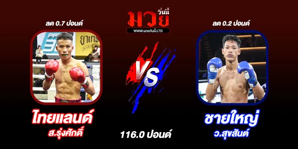 โปรแกรมมวยวันนี้
