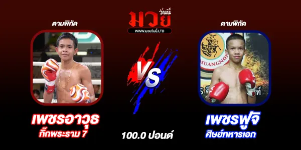 โปรแกรมมวยไทย วันเสาร์ที่ 30 สิงหาคม 2568 