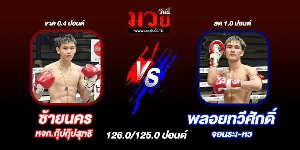 โปรแกรมมวยไทย วันเสาร์ที่ 30 สิงหาคม 2568 