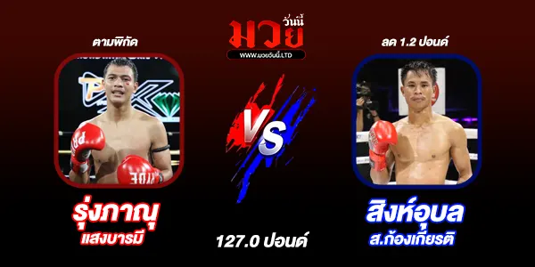 โปรแกรมมวยไทย วันอังคารที่ 12 สิงหาคม 2568 