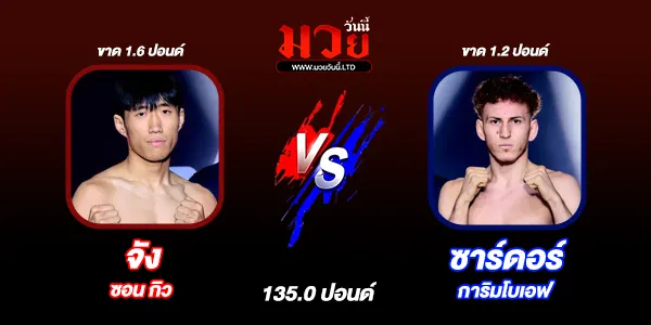 โปรแกรมมวยไทย วันศุกร์ที่ 15 สิงหาคม 2568 