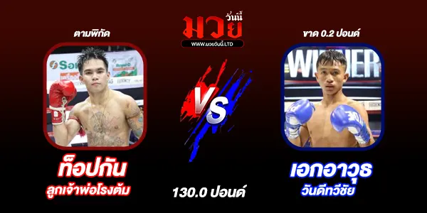 โปรแกรมมวยไทย วันเสาร์ที่ 30 สิงหาคม 2568 