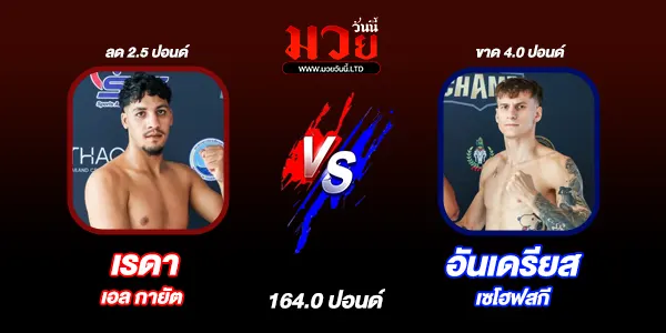 โปรแกรมมวยไทย วันเสาร์ที่ 16 สิงหาคม 2568 