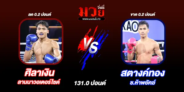 โปรแกรมมวยไทย วันพุธที่ 13 สิงหาคม 2568 
