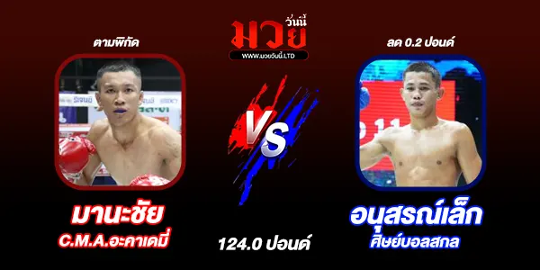 โปรแกรมมวยวันนี้