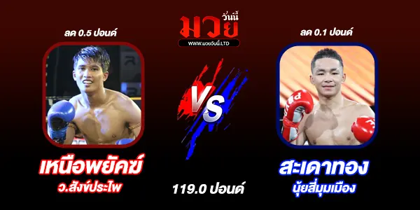โปรแกรมมวยวันนี้