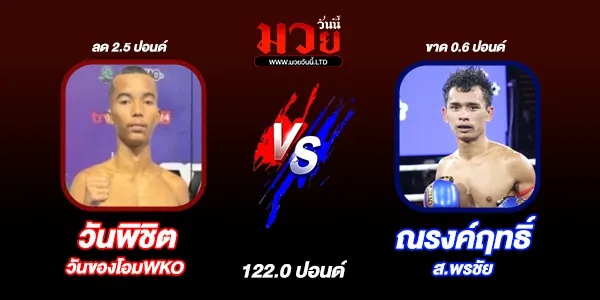 โปรแกรมมวยไทย วันพุธที่ 10 กันยายน 2568 