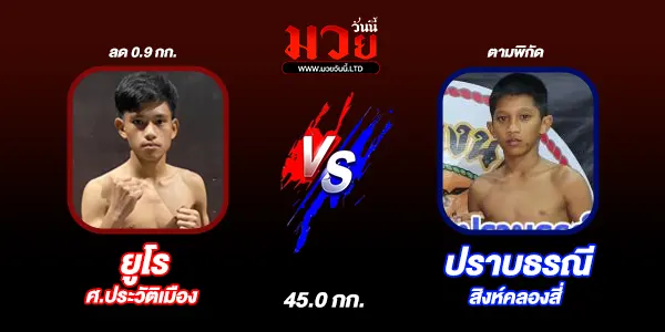 โปรแกรมมวยไทย วันอาทิตย์ที่ 14 กันยายน 2568 