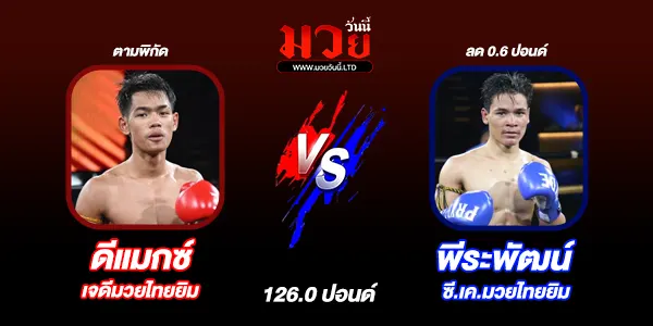 โปรแกรมมวยไทย วันพฤหัสบดีที่ 11 กันยายน 2568 
