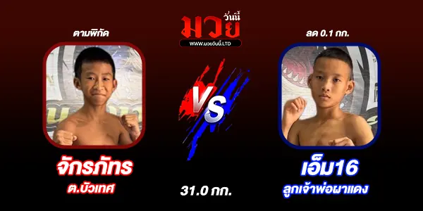 โปรแกรมมวยไทย วันศุกร์ที่ 12 กันยายน 2568 