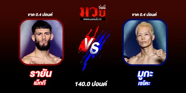 โปรแกรมมวยไทย วันศุกร์ที่ 19 กันยายน 2568