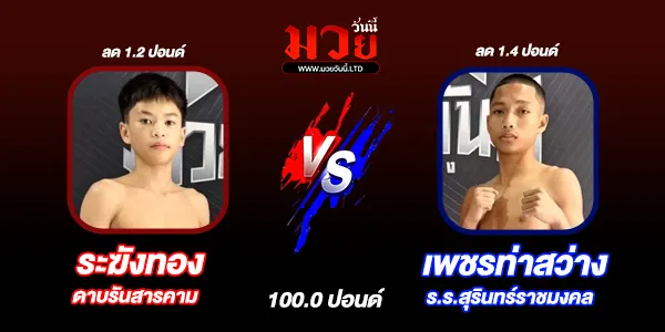 โปรแกรมมวยไทย วันอังคารที่ 30 กันยายน 2568 