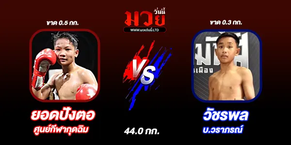 โปรแกรมมวยวันนี้