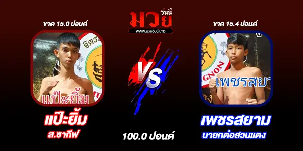 โปรแกรมมวยวันนี้