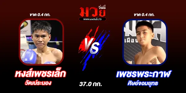 โปรแกรมมวยวันนี้
