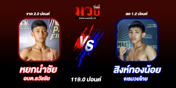 โปรแกรมมวยไทย วันอาทิตย์ที่ 26 ตุลาคม 2568