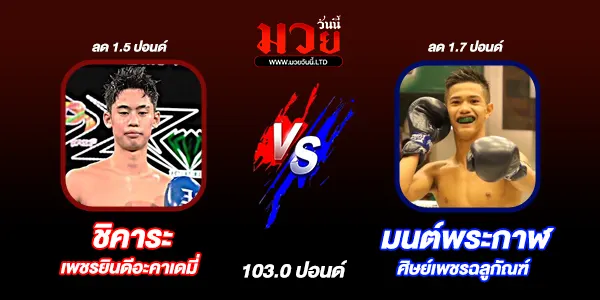 โปรแกรมมวยไทย วันพฤหัสบดีที่ 9 ตุลาคม 2568 