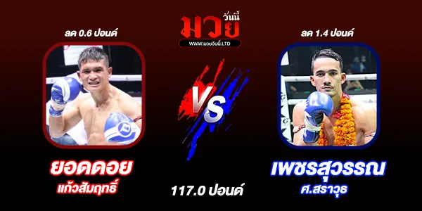 โปรแกรมมวยไทย วันจันทร์ที่ 6 ตุลาคม 2568 