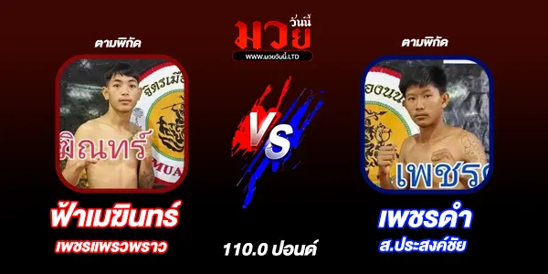 โปรแกรมมวยวันนี้