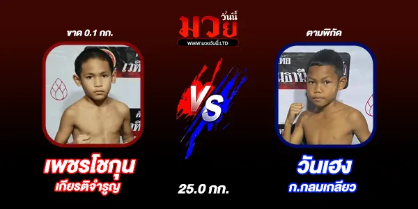 โปรแกรมมวยไทย วันจันทร์ที่ 27 ตุลาคม 2568