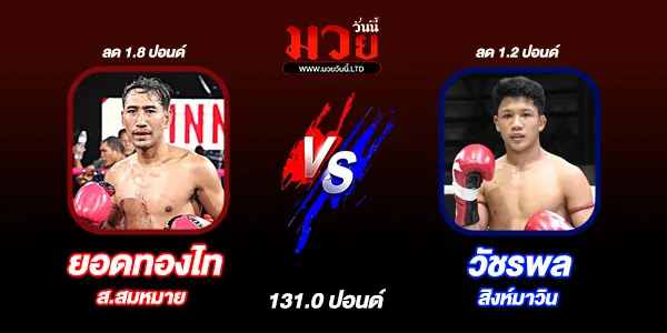 โปรแกรมมวยไทย วันพุธที่ 1 ตุลาคม 2568